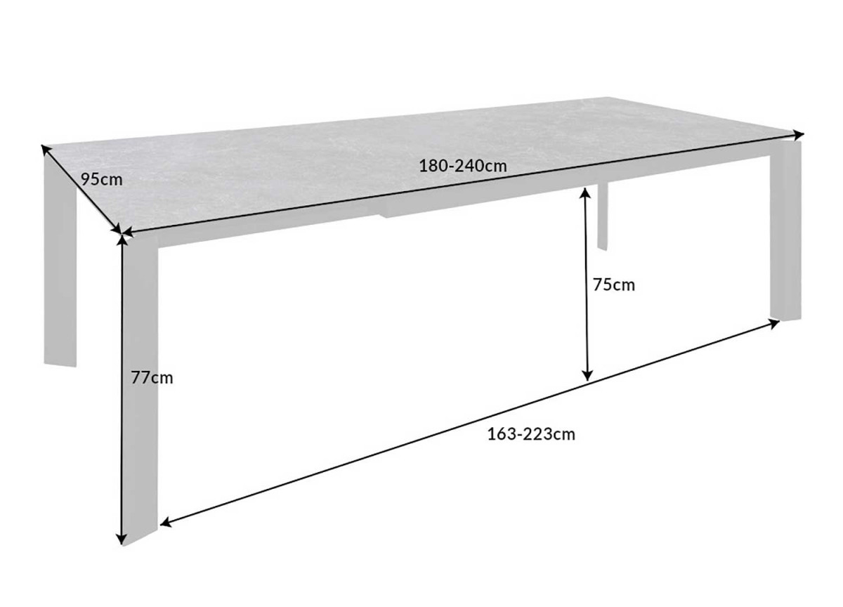 Table céramique extensible 180-240 cm