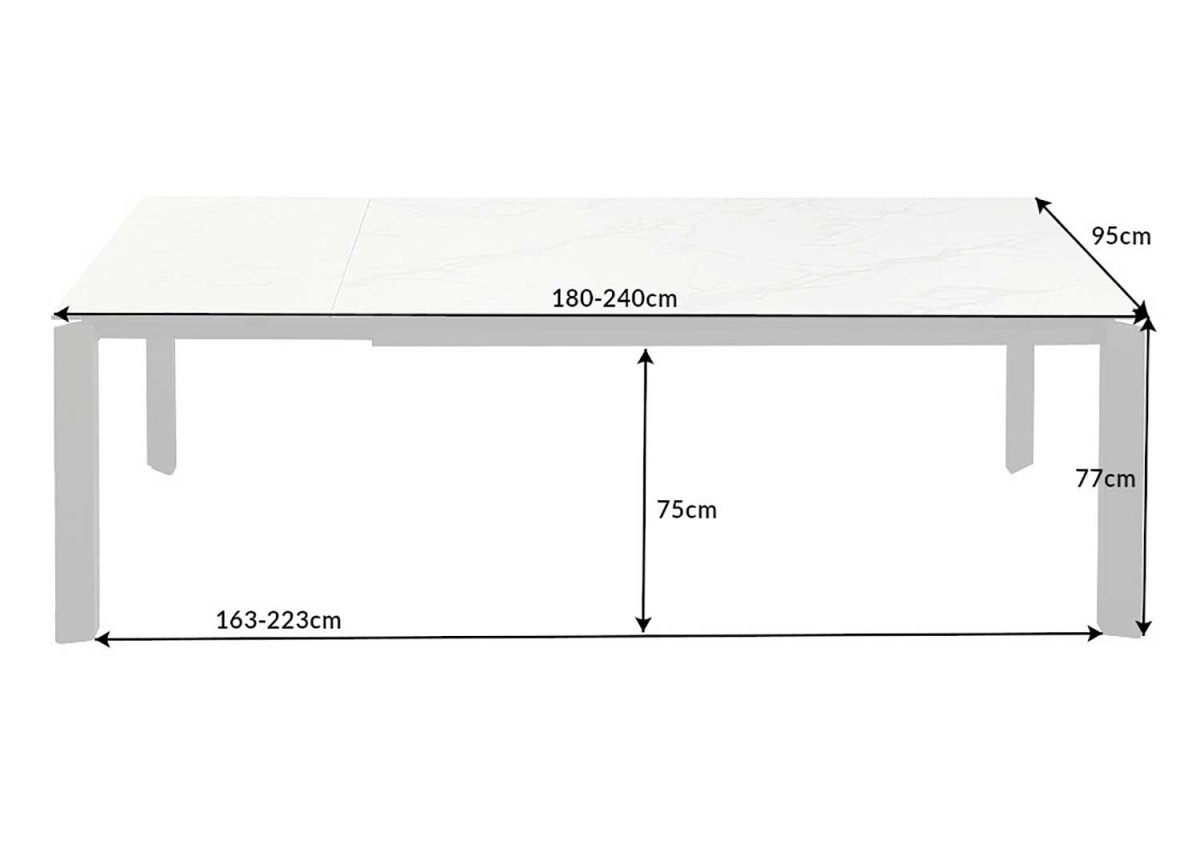 Table extensible en céramique 180-240 cm