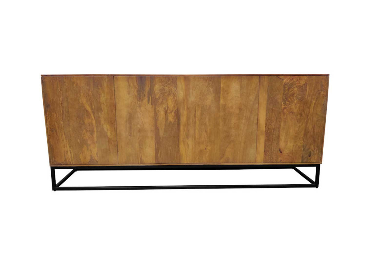 Buffet Design Manguier Sculpté et Socle Métal Noir