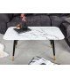 Table basse en verre marbre blanc 110 cm