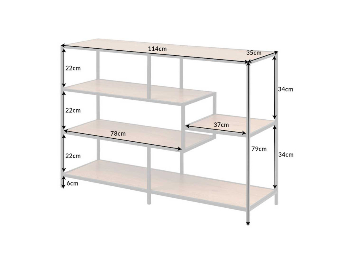 Meuble étagère bois et métal