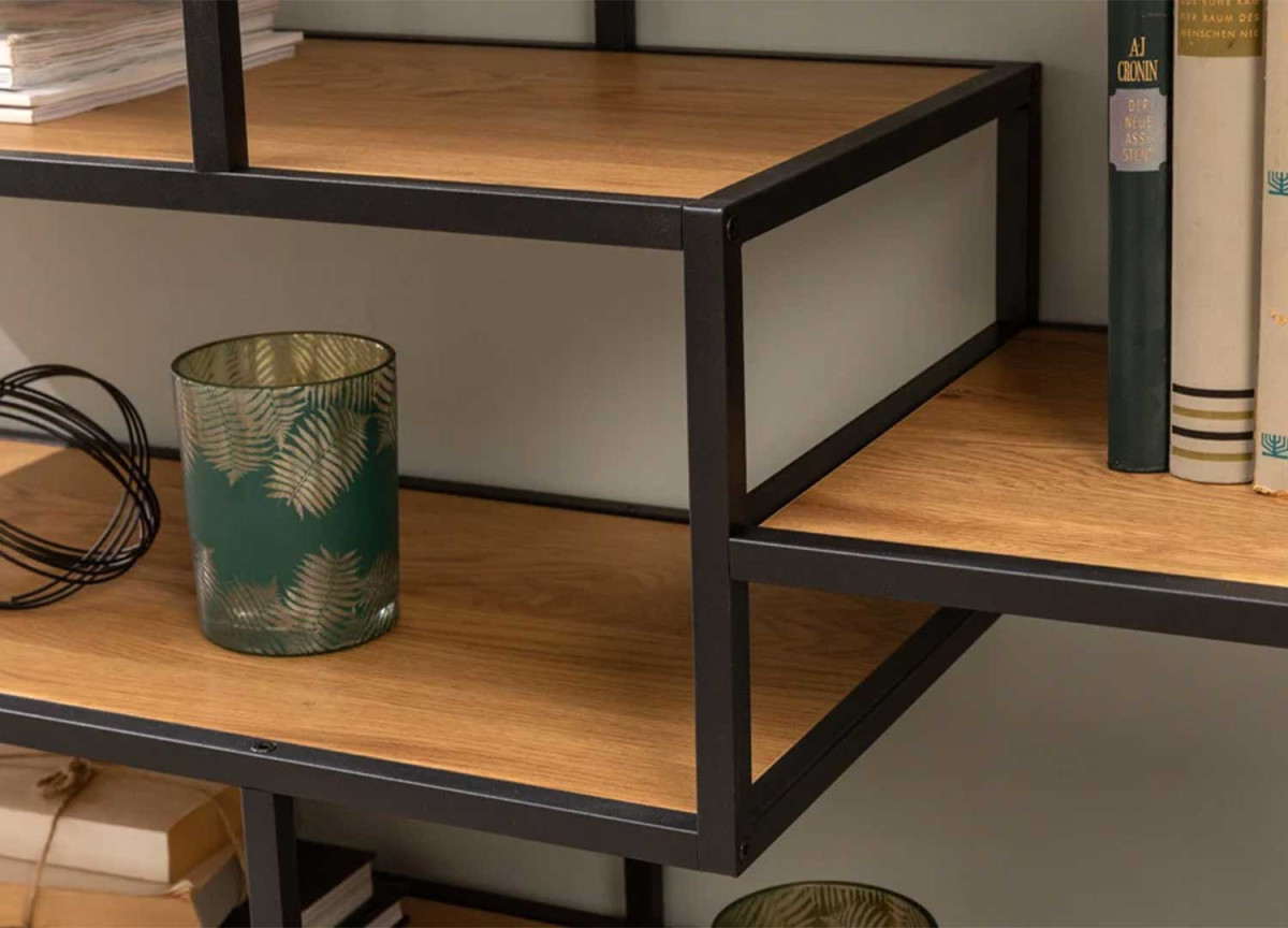 Meuble étagère bois et métal