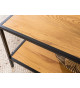 Table basse bois et métal rectangulaire 120 cm