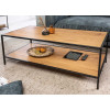 Table basse bois et métal rectangulaire 120 cm