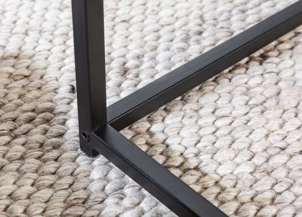 Table Basse, d'Appoint Carrée Emboîtable Bois et Métal