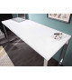 Table bureau blanc brillant et métal chromé