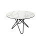 Table ronde en céramique marbre blanc