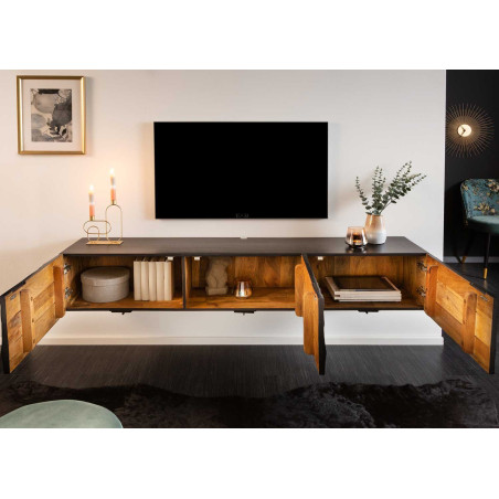 Meuble TV design mural suspendu 3 portes