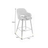 Tabouret de bar confortable en tissu gris