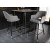 Tabouret de bar confortable en tissu gris