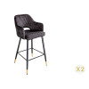 Tabouret de bar confortable en velours anthracite