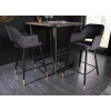 Tabouret de bar confortable en velours anthracite