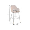 Tabouret de bar confortable en velours jaune moutarde