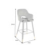 Tabouret de bar confortable en velours gris-vert