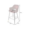 Tabouret de bar confortable en velours rouge bordeaux