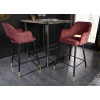 Tabouret de bar confortable en velours rouge bordeaux