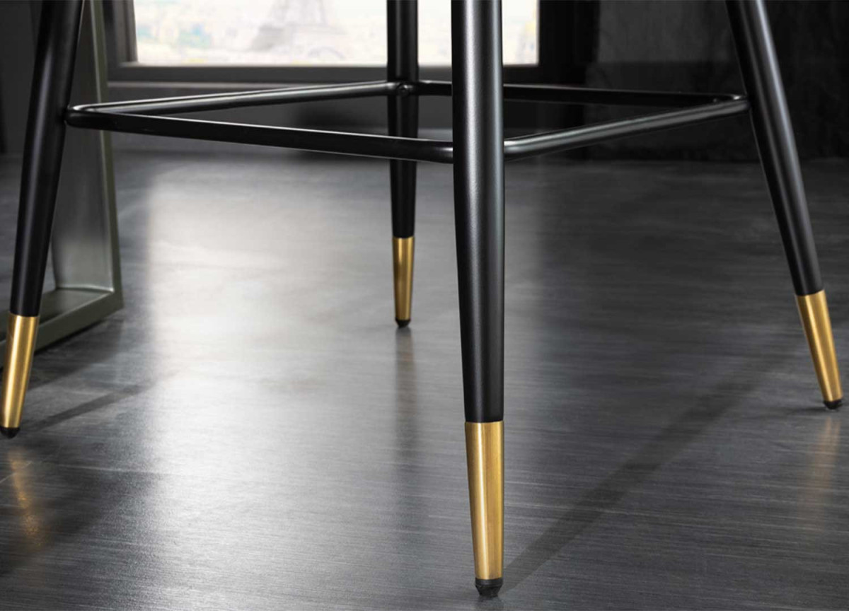 Tabouret de bar confortable en velours bleu pétrole