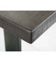Table haute en bois massif et pied métal gris design