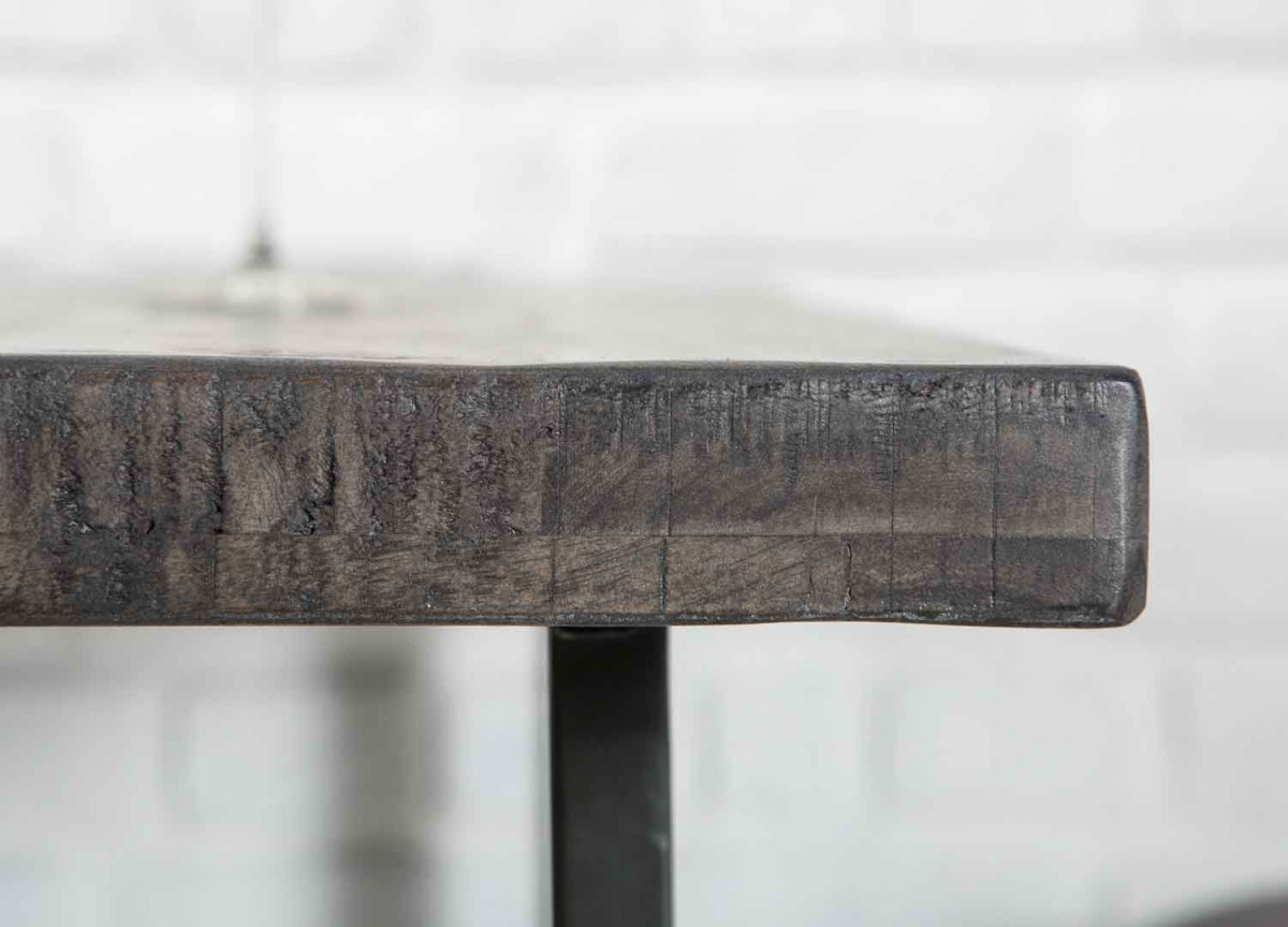 Table de Bar en Manguier Grisé et Métal