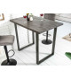 Table haute en bois massif et pied métal gris design