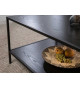 Table basse frêne foncé et métal noir mat 120 cm