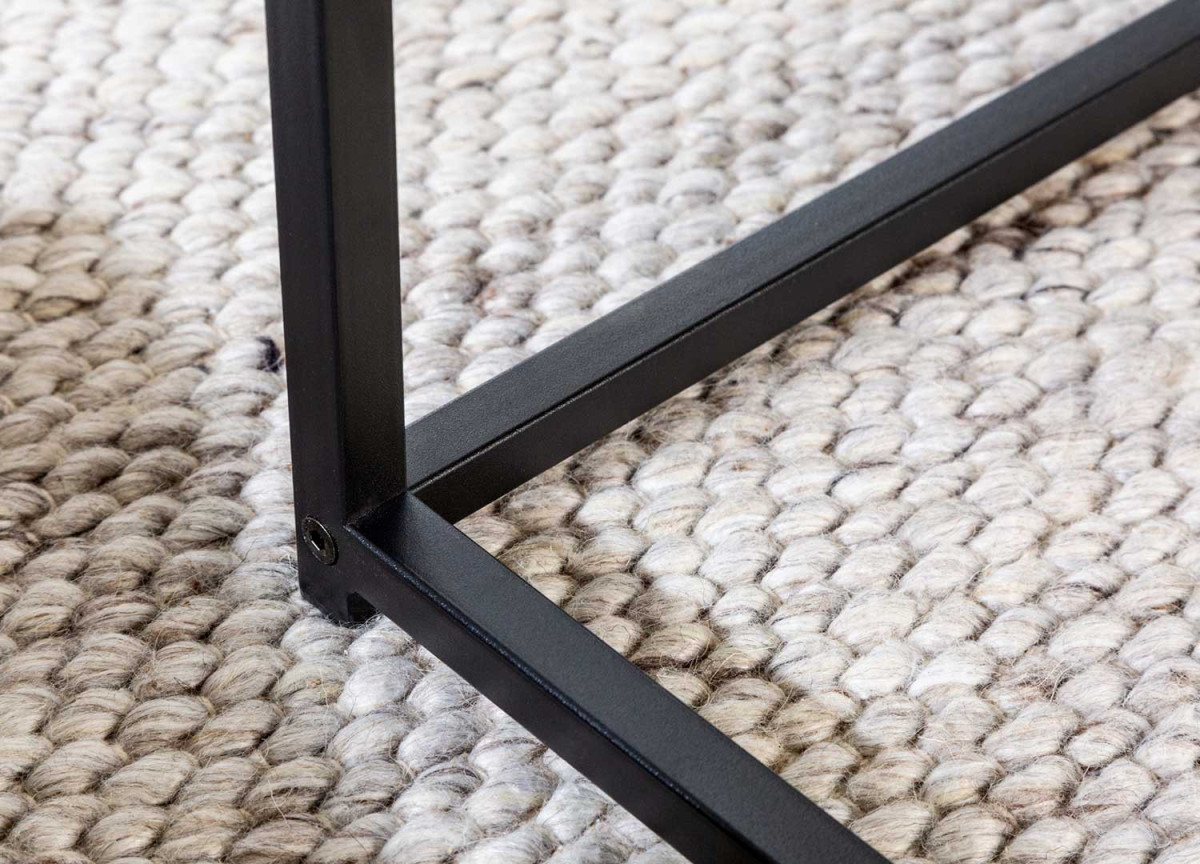 Table d'Appoint Emboîtable Frêne Foncé et Métal