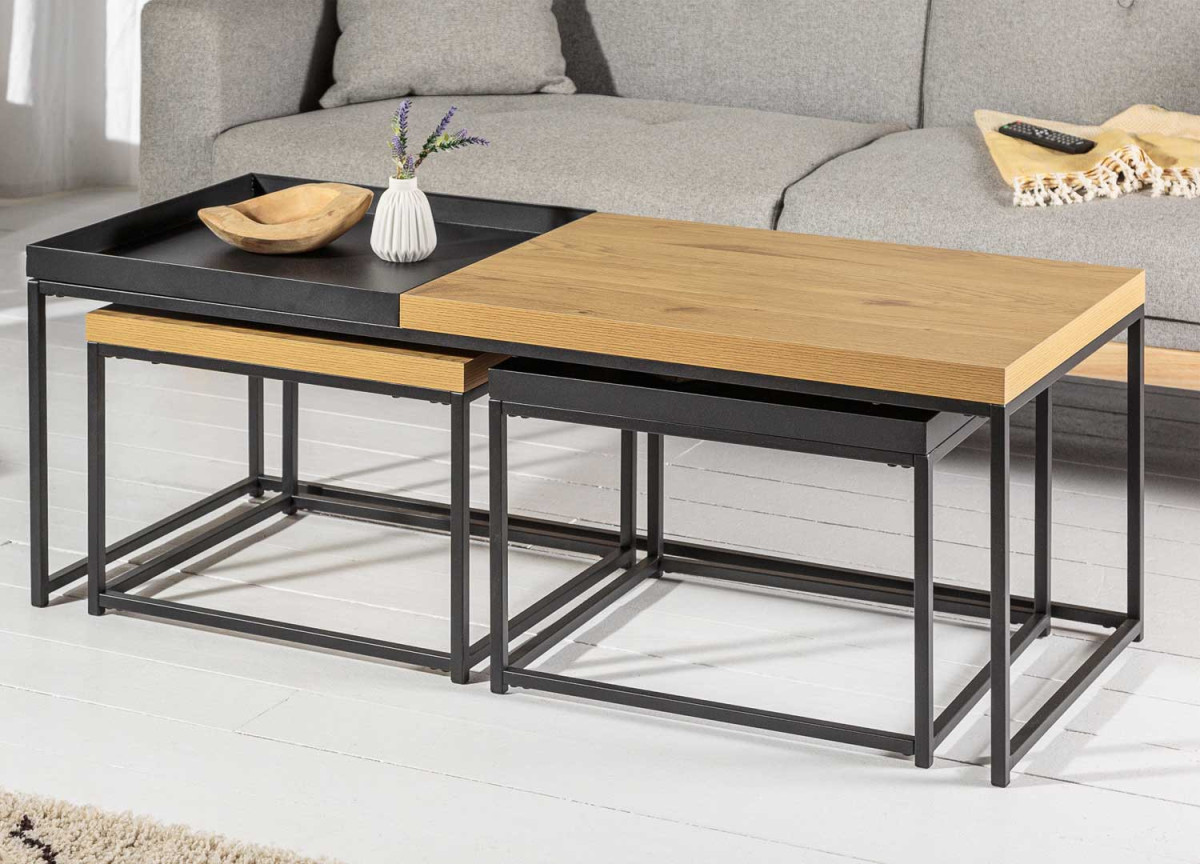 Table basse rectangulaire et table basse emboitable