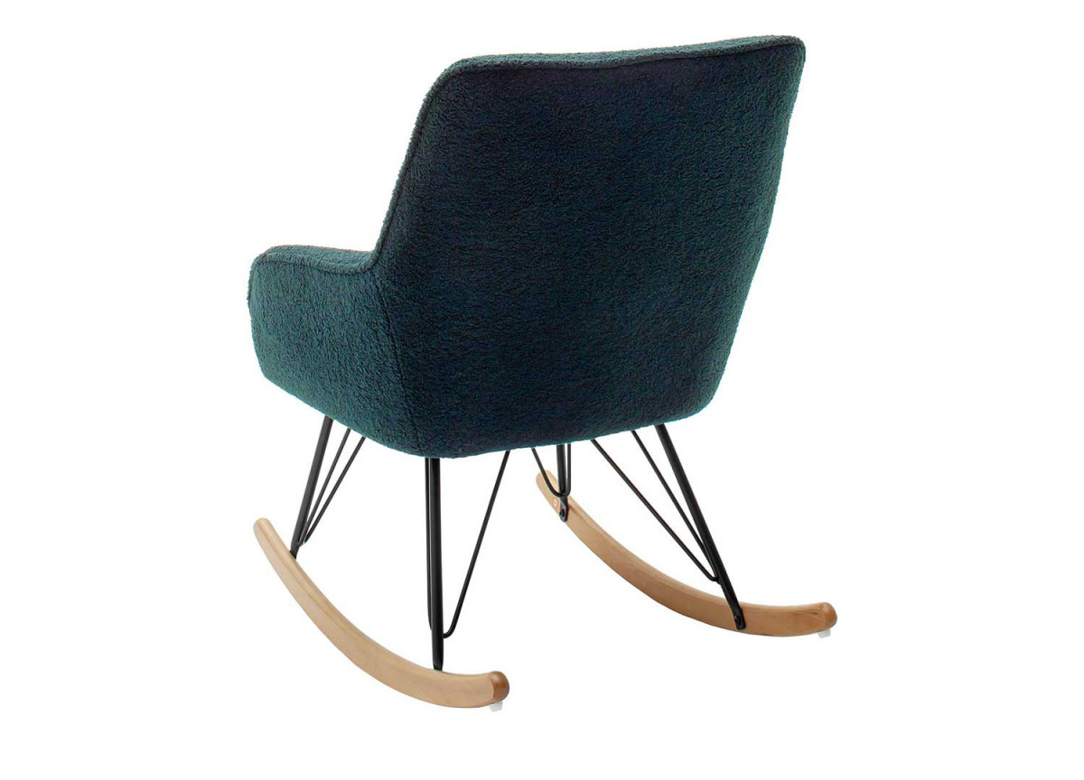 Fauteuil à bascule en tissu vert