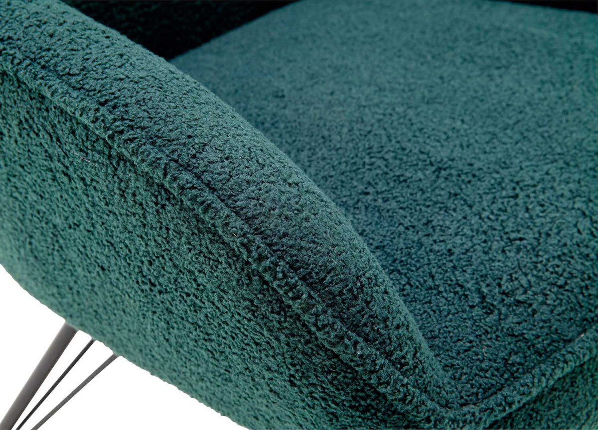 Fauteuil à Bascule Moderne en Tissu Bouclé Vert