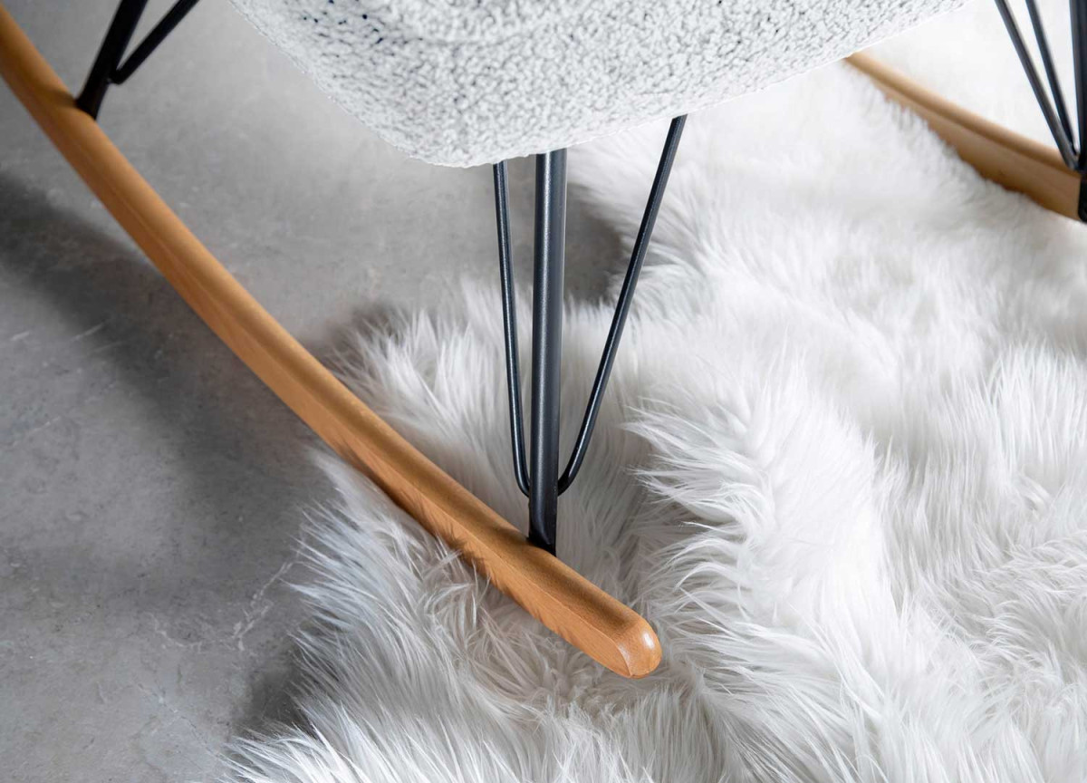 Fauteuil à Bascule Scandinave Blanc