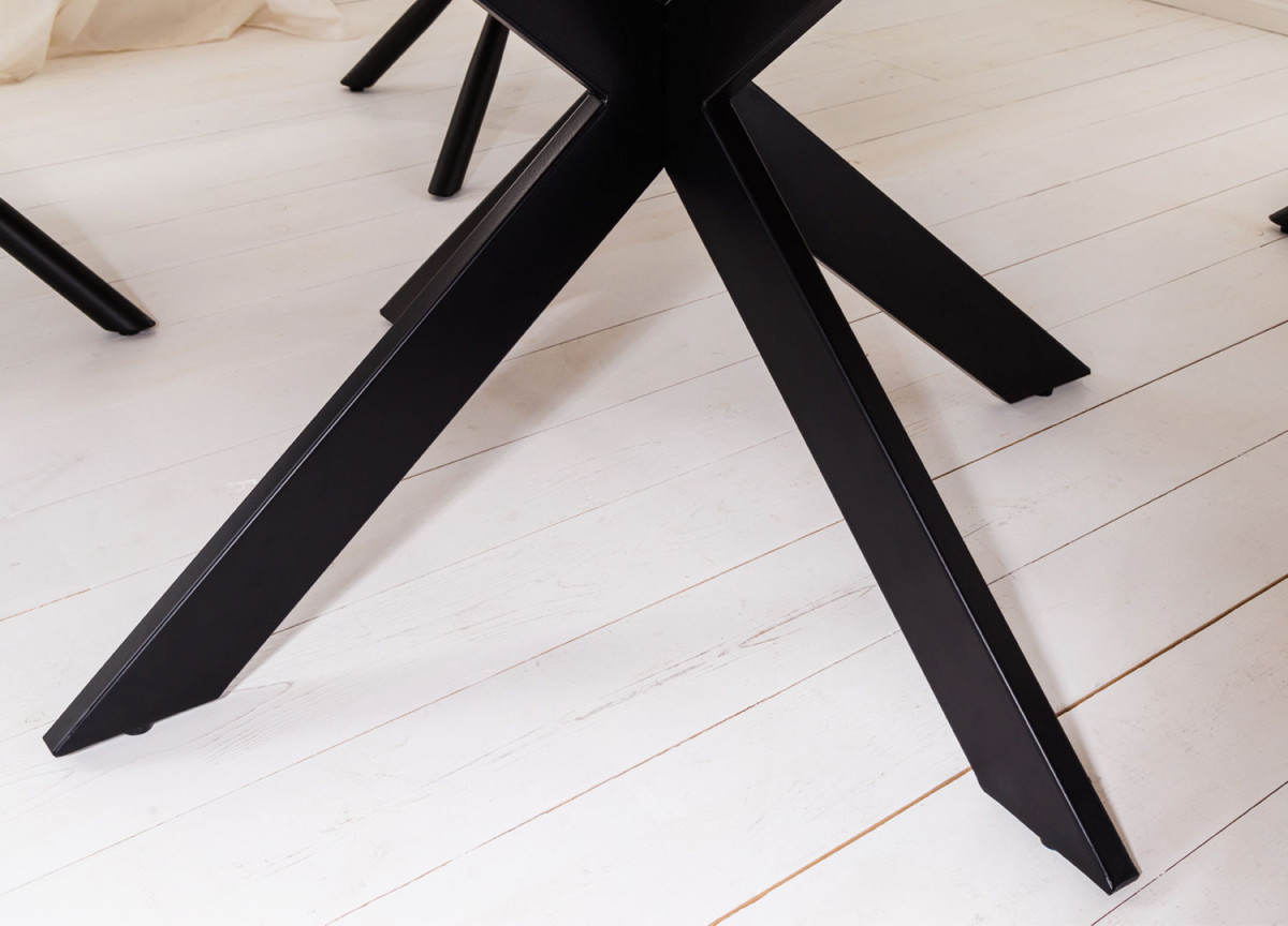 Table de Repas Ronde Acacia et Métal 130 cm