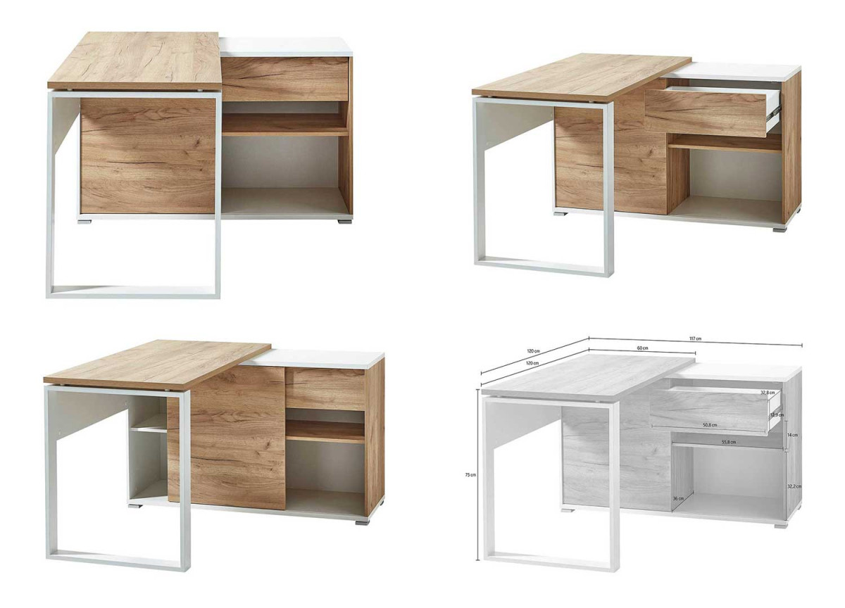 Bureau d'angle avec rangement