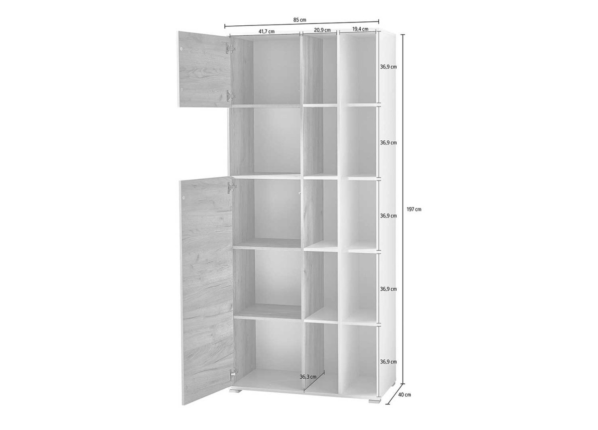 armoire de bureau blanche et bois
