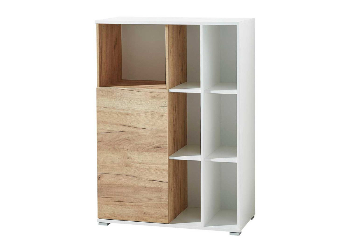 Armoire de classement blanche et bois