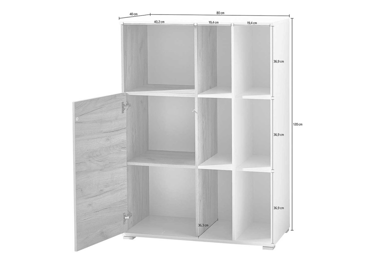 Armoire de classement blanche et bois