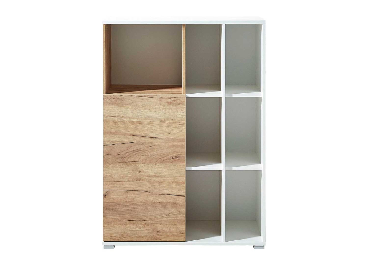 Armoire de classement blanche et bois