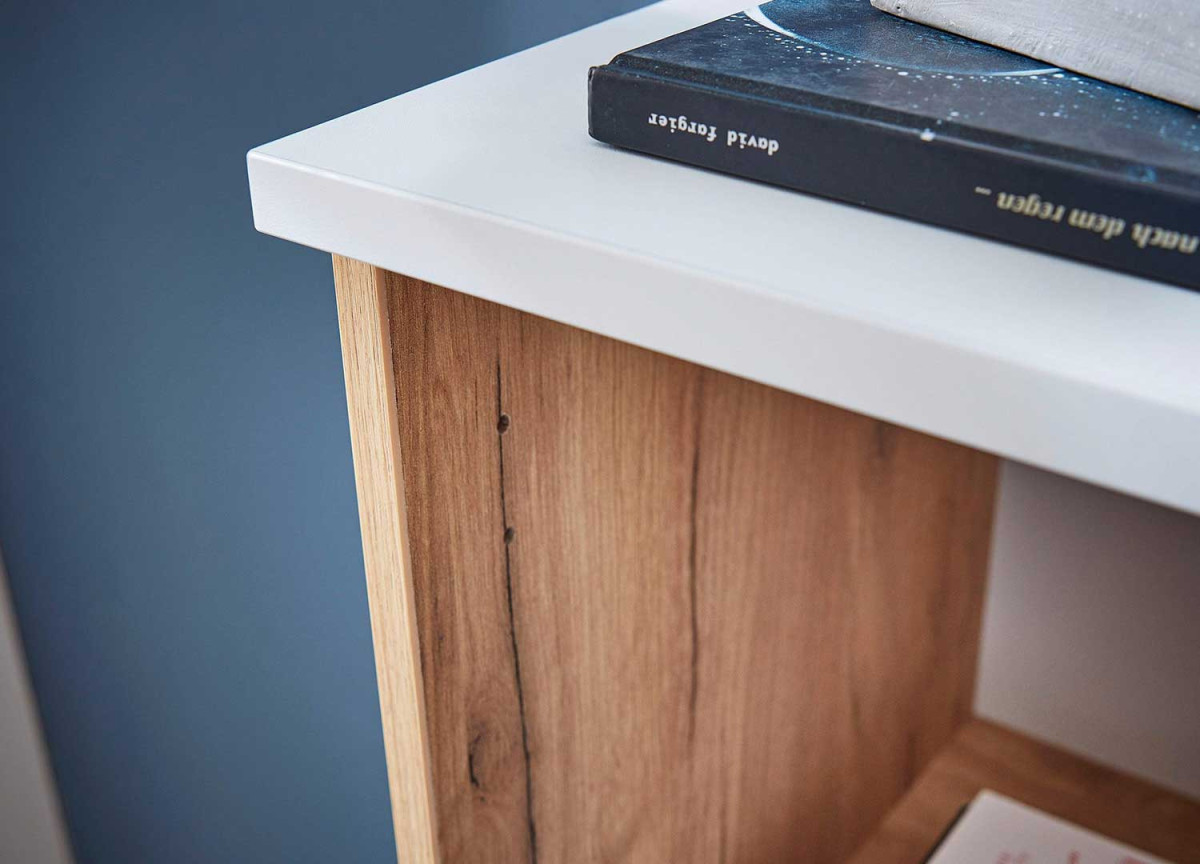 Armoire de classement blanche et bois