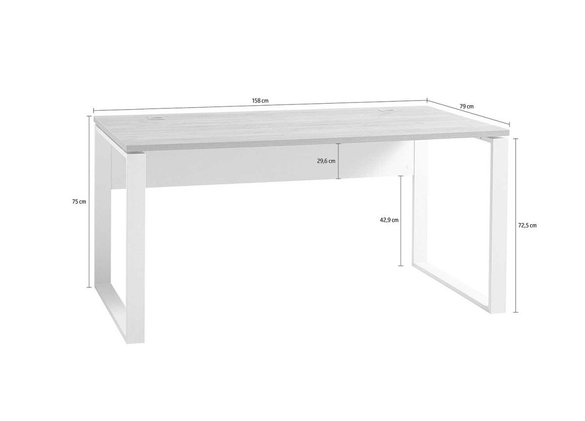 Table de bureau blanc et bois
