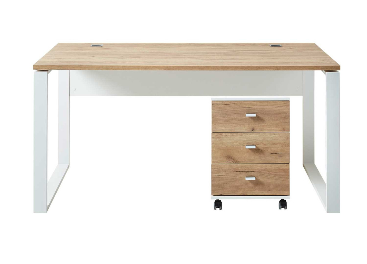 Table de bureau blanc et bois