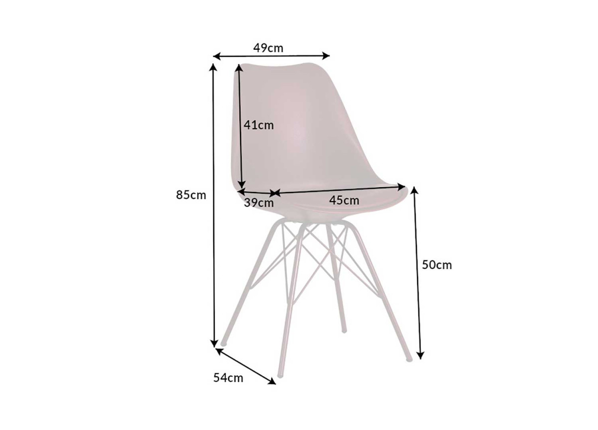 Chaise bordeaux matelassée simili cuir bordeaux / Pieds métal bordeaux