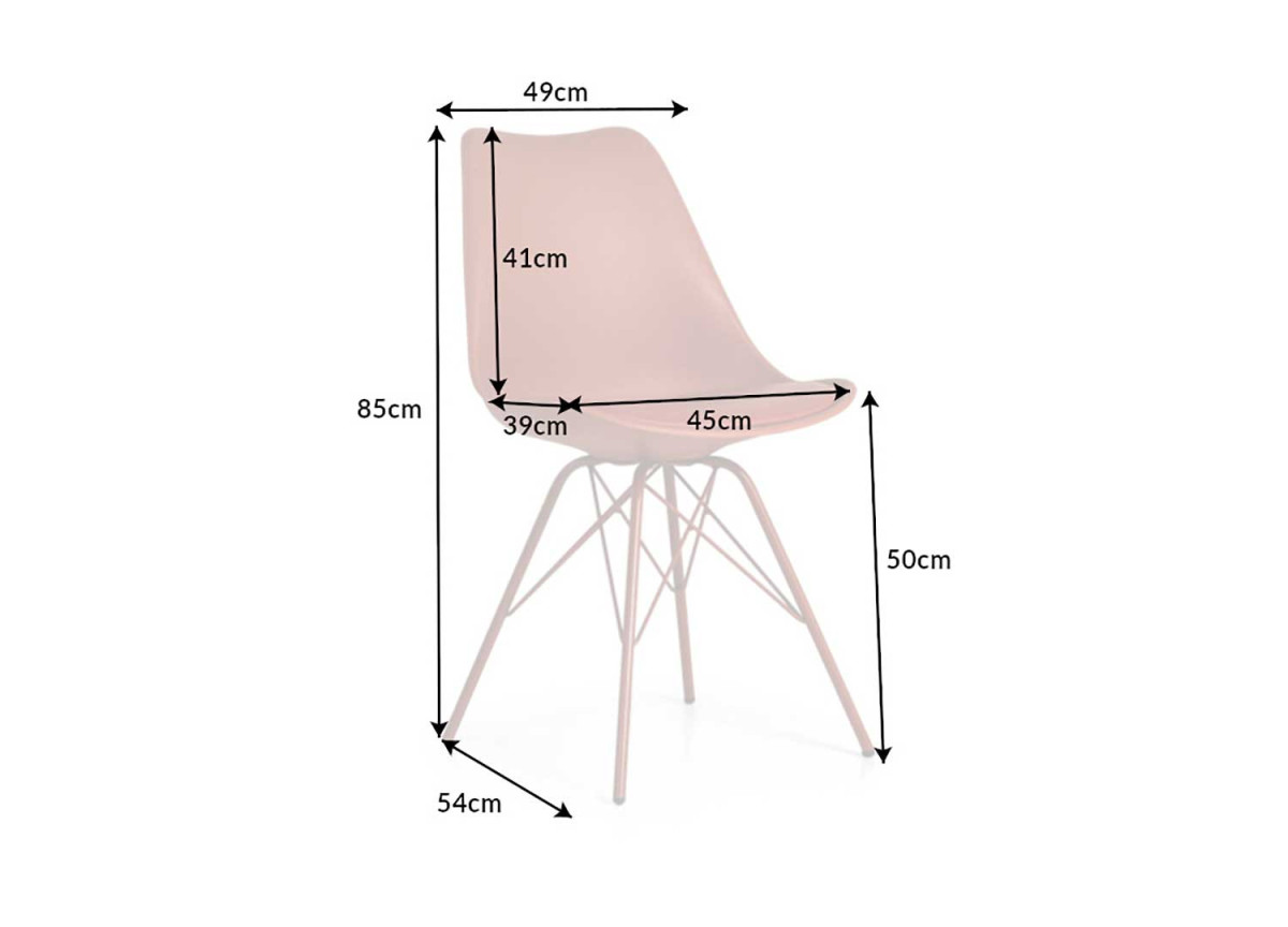 Chaise marron matelassée simili cuir marron / Pieds métal marron