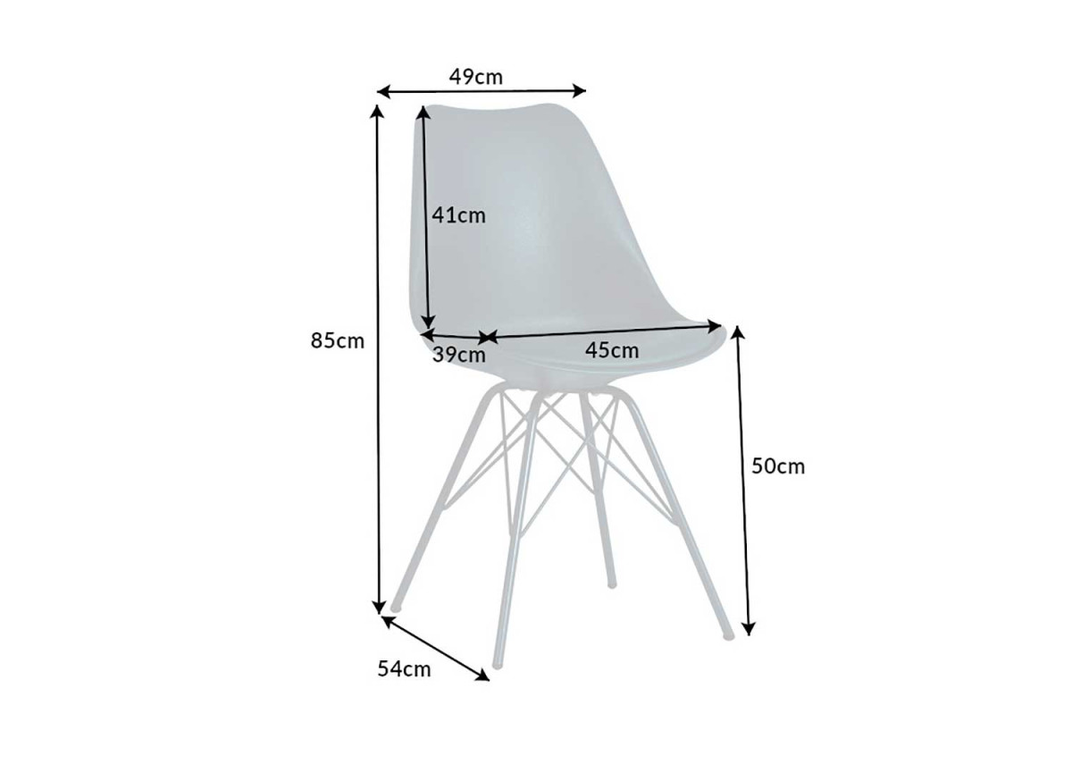 Chaise verte matelassée simili cuir vert / Pieds métal vert
