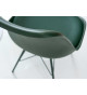 Chaise verte matelassée simili cuir vert / Pieds métal vert