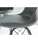 Chaise grise matelassée simili cuir gris / Pieds métal gris