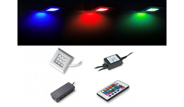 Éclairage LED RGB carré