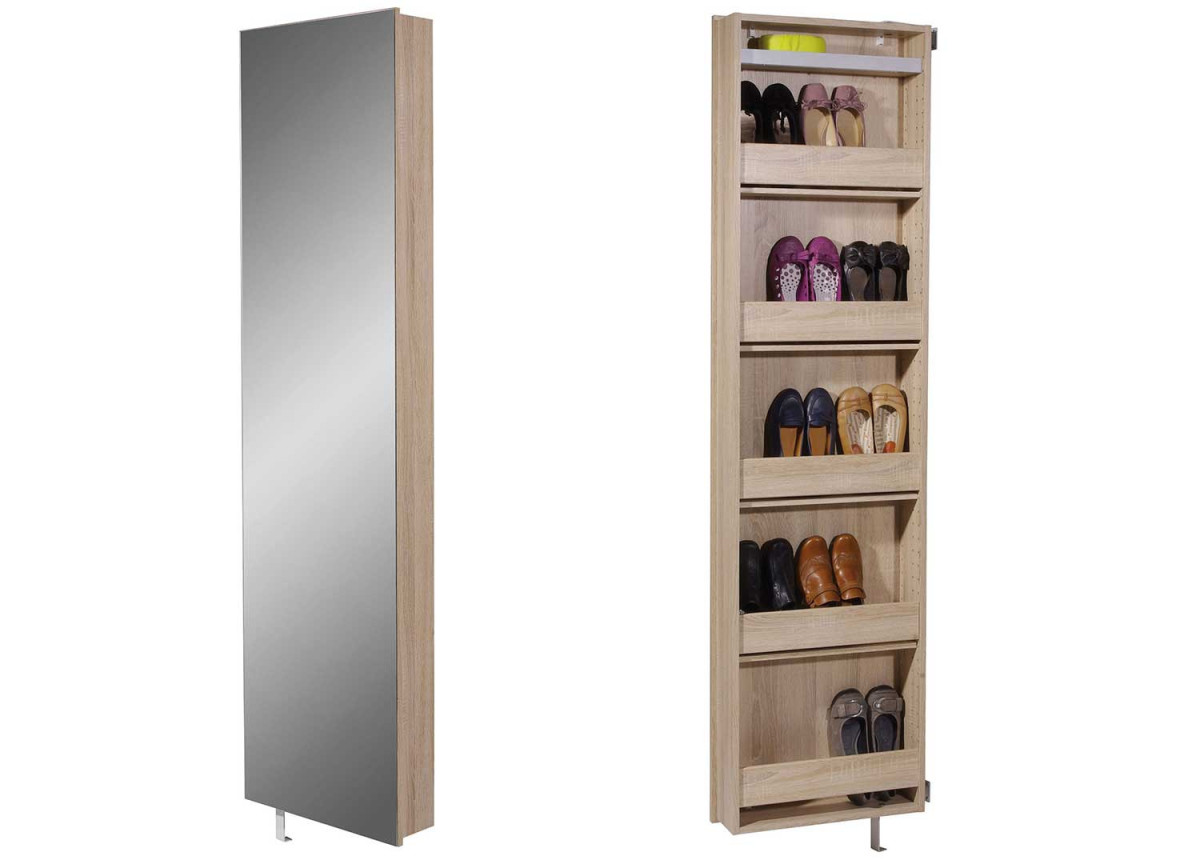 Armoire miroir tournante - Range chaussures