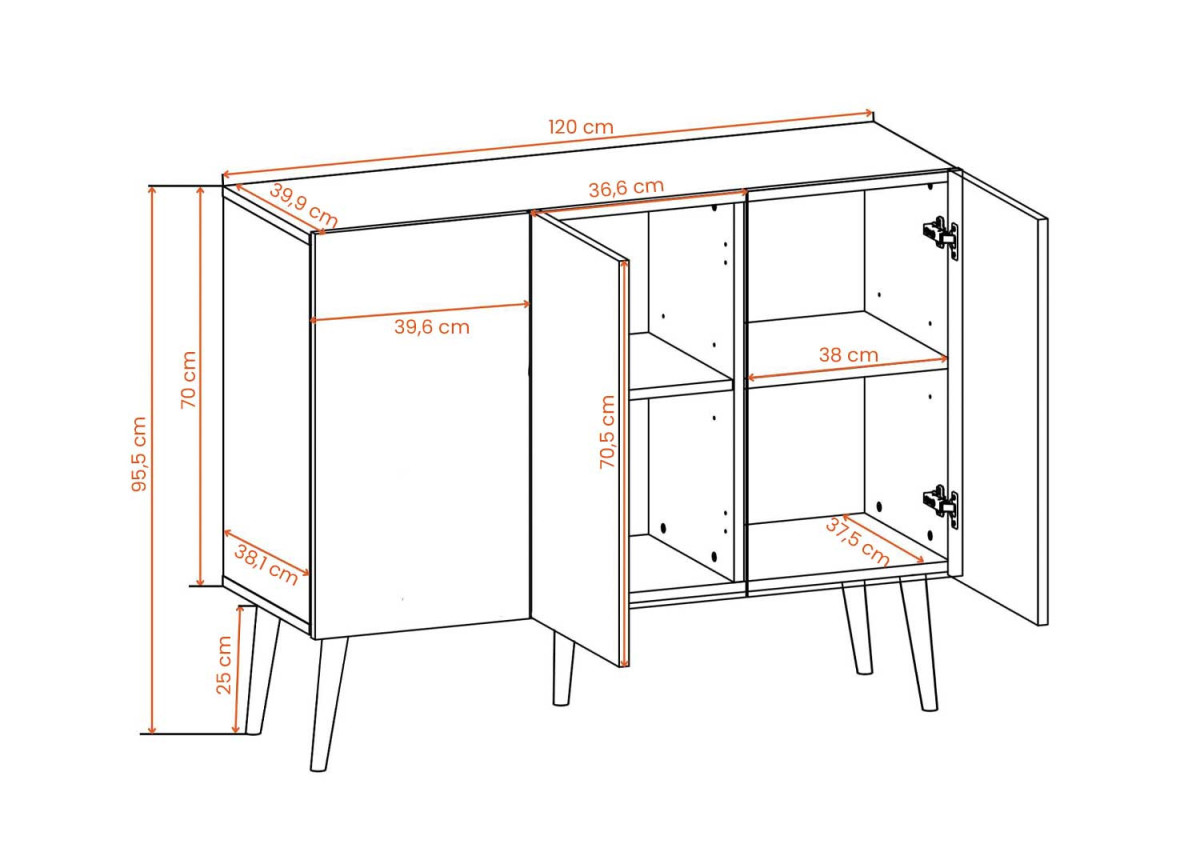 Buffet Noir Pas Cher 120 cm