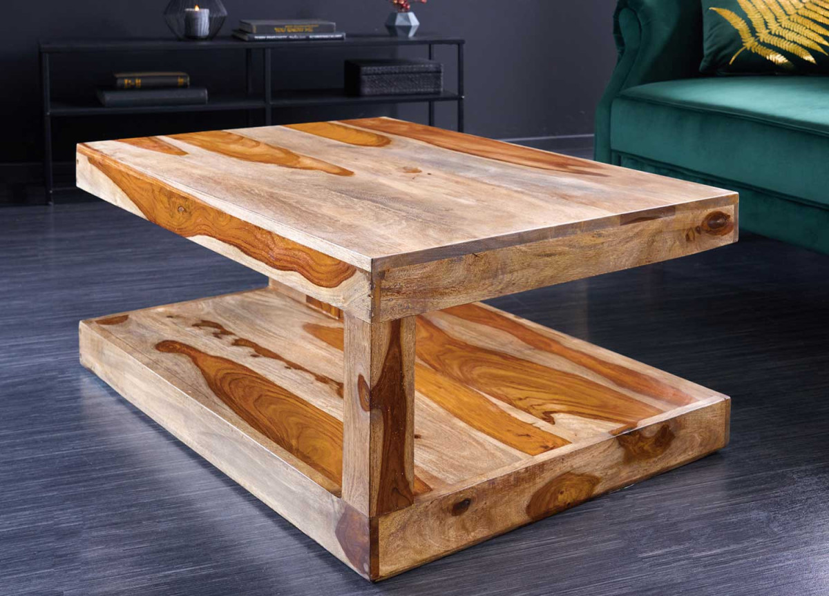 Table basse massive 90x60 en bois de Sesham