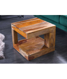Table basse massive carrée 45x45 en bois de Sesham