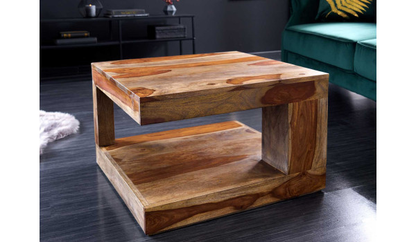 Table basse massive carrée 60x60 en bois de Sesham
